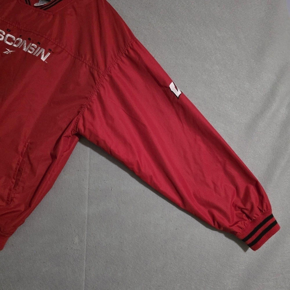 VTG Reebok Mens Wisconsin Badgers Embroidered Windbreaker Size Large - Picture 7 of 12